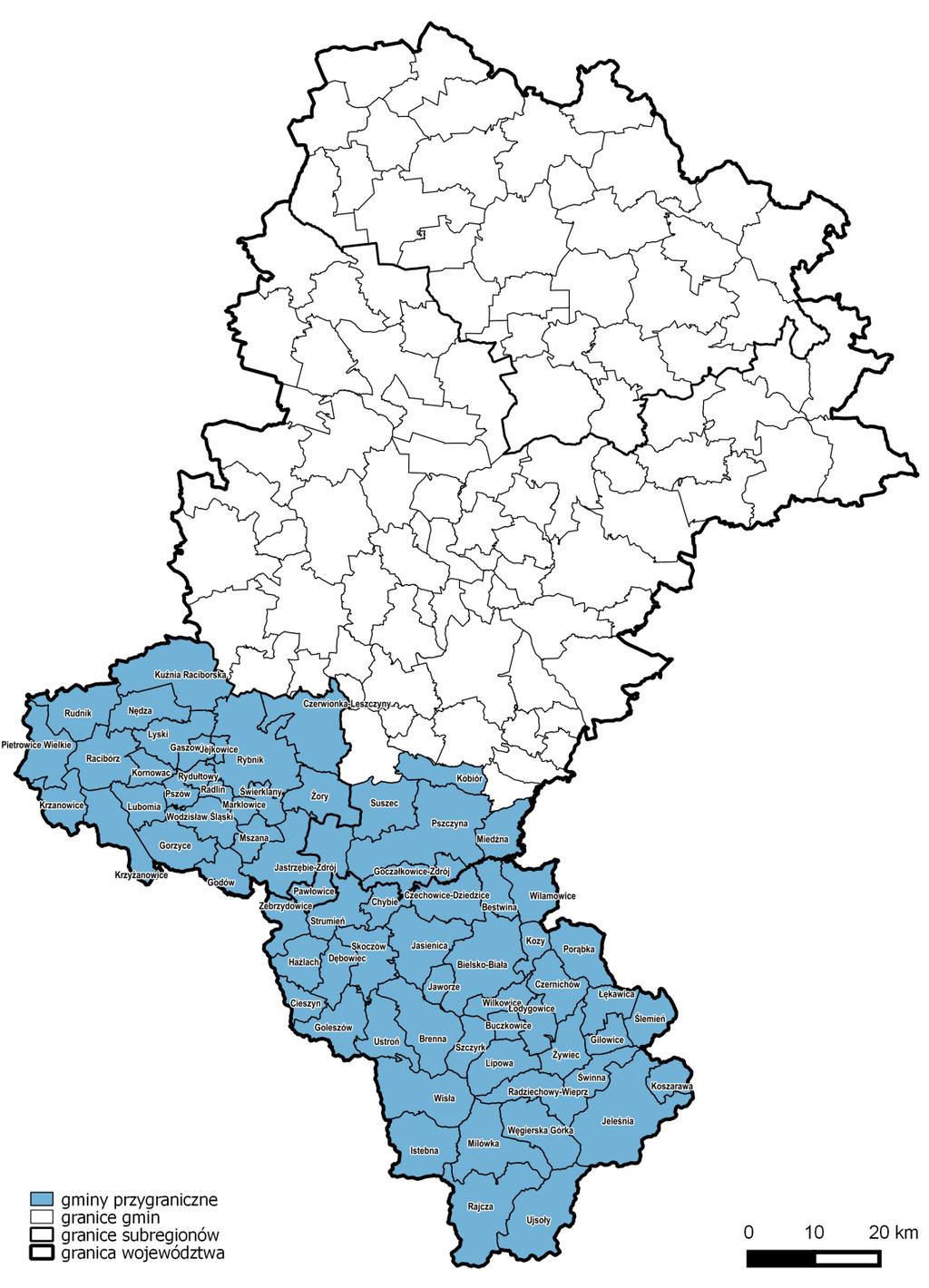 Mapa 16. Obszar przygraniczny.