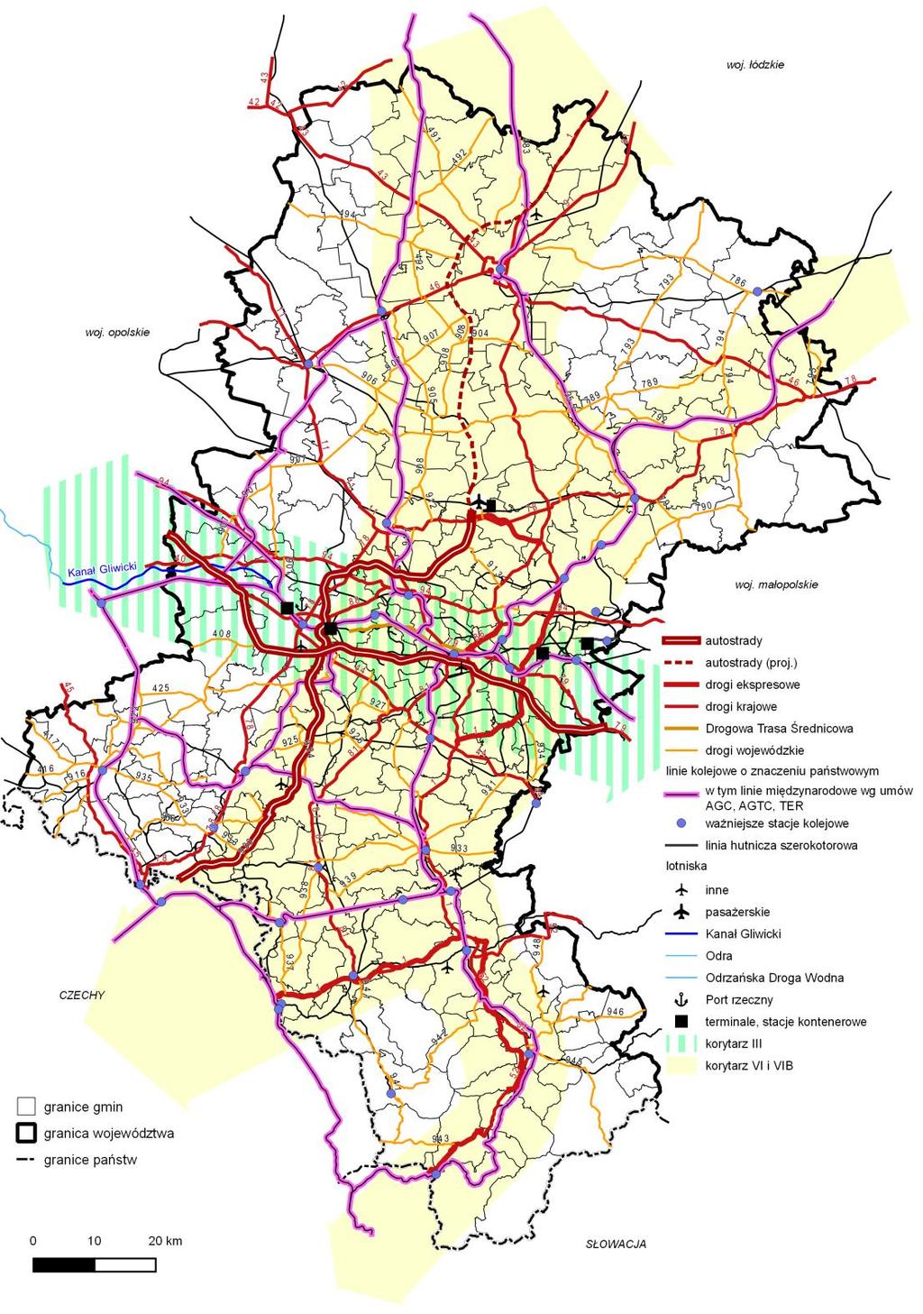 Mapa 19. System transportowy.