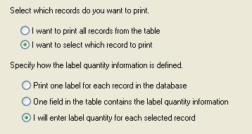 Rozdział 3:Projektowanie etykiet etykiet Wybór rekordów z bazy danych do druku oraz określanie ich ilości 3. Kliknij przycisk Dalej. 4.