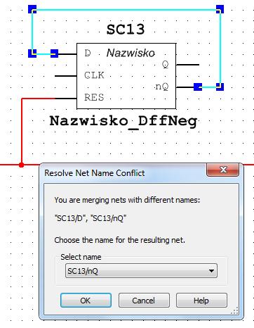 3.3 Rysujemy schemat licznika modulo 16 W tym celu przełączamy się na schemat Nazwisko_Mod16.