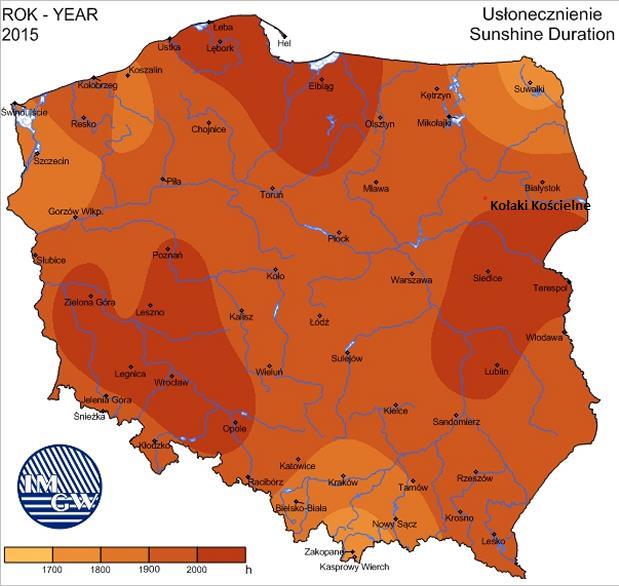 zachmurzenie obserwuje się w listopadzie (8,1) i grudniu (8,0), natomiast najmniejsze zachmurzenie zaobserwowano we wrześniu (5,2 pokrycia nieba).