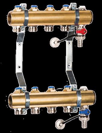 72 Rozdzielacz mosiężny do ogrzewania podłogowego STANDARD NN+1 Brass manifold for underfloor heating STANDARD NN+1 Rozdzielacz do ogrzewania podłogowego jest przeznaczony do zapewniania rozdziału