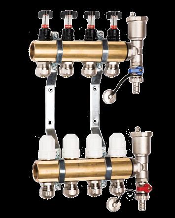 73 Rozdzielacz mosiężny do ogrzewania podłogowego PLATINUM W Brass manifold for underfloor heating PLATINUM W Rozdzielacz do ogrzewania podłogowego jest przeznaczony do zapewniania rozdziału czynnika