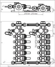 of electrothermal actuator modules with accessories (manual vent valve, thermometer and valve for filling and draining the system) plug modules set of mounting brackets TECHNICAL DATA: Fluids