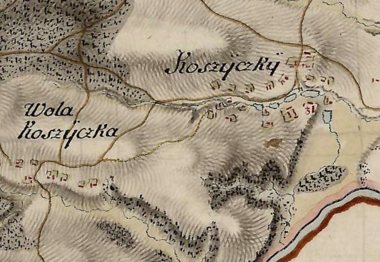 Koszyce Małe Koszyce Małe na mapie topograficznej Galicji z lat 17791783 (tzw. mapa Miega).