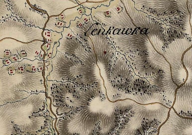 Łękawka Łękawka na mapie topograficznej Galicji z lat 17791783 (tzw. mapa Miega). Dawne nazwy: Lankawka minori, Łękawica Mała, Lakawka, Łukawka. Układ historyczny: wieś w typie łańcuchówki.