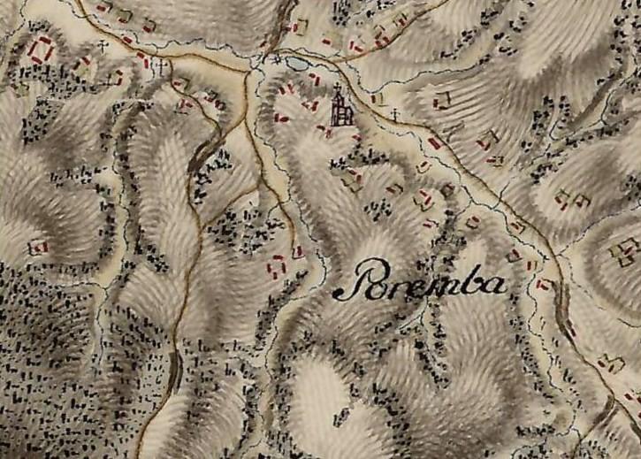 Poręba Radlna Poręba Radlna na mapie topograficznej Galicji z lat 17791783 (tzw. mapa Miega). Dawne nazwy: Poramba. Układ historyczny: wieś w typie łańcuchówki.