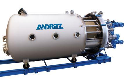 odprowadzający), 8 króciec sprężonego powietrza Filtr bębnowy ciśnieniowy przykłady rozwiązań Źródło: www.andritz.