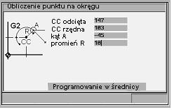 Wartość odciętej jest kopiowana do pola wprowadzania, z którego została wywołana funkcja kalkulatora, wartość odciętej jest kopiowana do następnego pola wprowadzania.