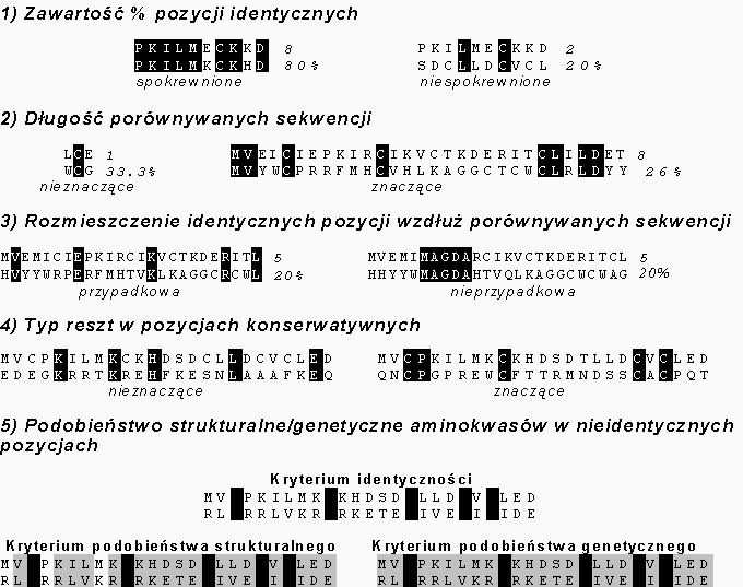 Kryteria szacowania podobieństwa sekwencji