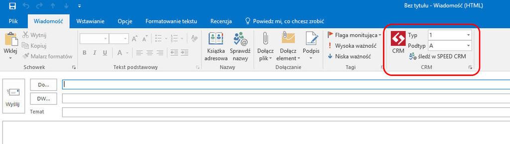 23. Rozbudowano integrację modułu CRM z programem OUTLOOK Wiadomości z