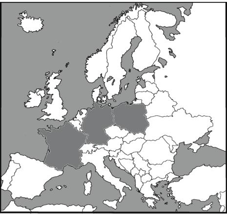 Inicjatywa Środkowoeuropejska 2. Grupa Wyszehradzka 3. Trójkąt Weimarski Mapa B. Zadanie 13.