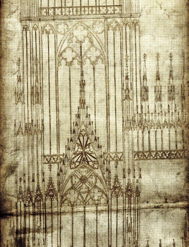 Strasburgu (np. w dolnej części przypór, w ażurowej dekoracji pierwszej kondygnacji). Ten strasburski motyw był popularny zwłaszcza w 1. połowie XIV w.