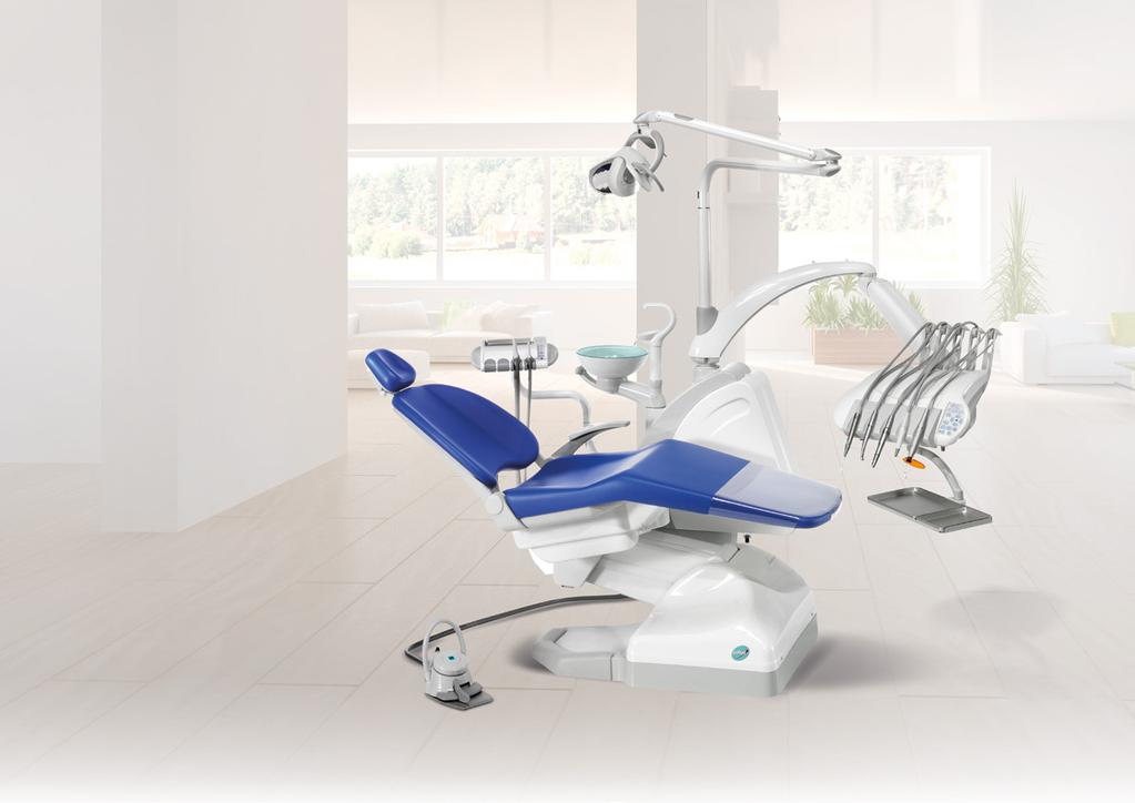 premium Unit stomatologiczny FEDESA został wyposażony w szeroki fotel oraz oparcie zapewniające