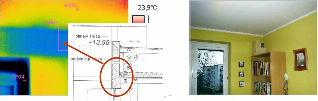 Nieregularności rozkładu termogramu można wyjaśnić na podstawie projektu przegrody Anomalie termiczne nie dające się wytłumaczyć się na podstawie analizy geometrycznej, analizy konstrukcji