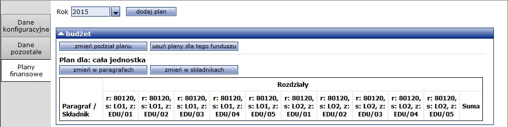 Płace Optivum. Ewidencja płacowa w oparciu o zadania zdefiniowane w planie budżetowym 4/6 5.