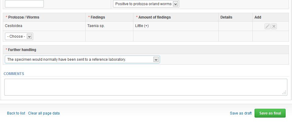 Wyniki Wybierz opcję Further handling (dalsze postępowanie) z listy rozwijanej ( czy próbka byłaby wysłana do laboratorium referencyjnego czy nie ).