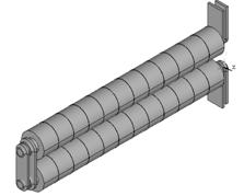 Rozdział 3. Transformator modularny o dowolnej przekładni zwojowej zewnętrze nałożony jest rdzeń z pierścieni ferrytowych.