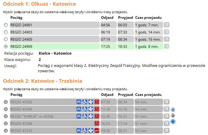 System rozklad-pkp.pl przesiadki ze zbędnymi przejazdami (2) Przejście z wyników wyszukania na rozklad-pkp.