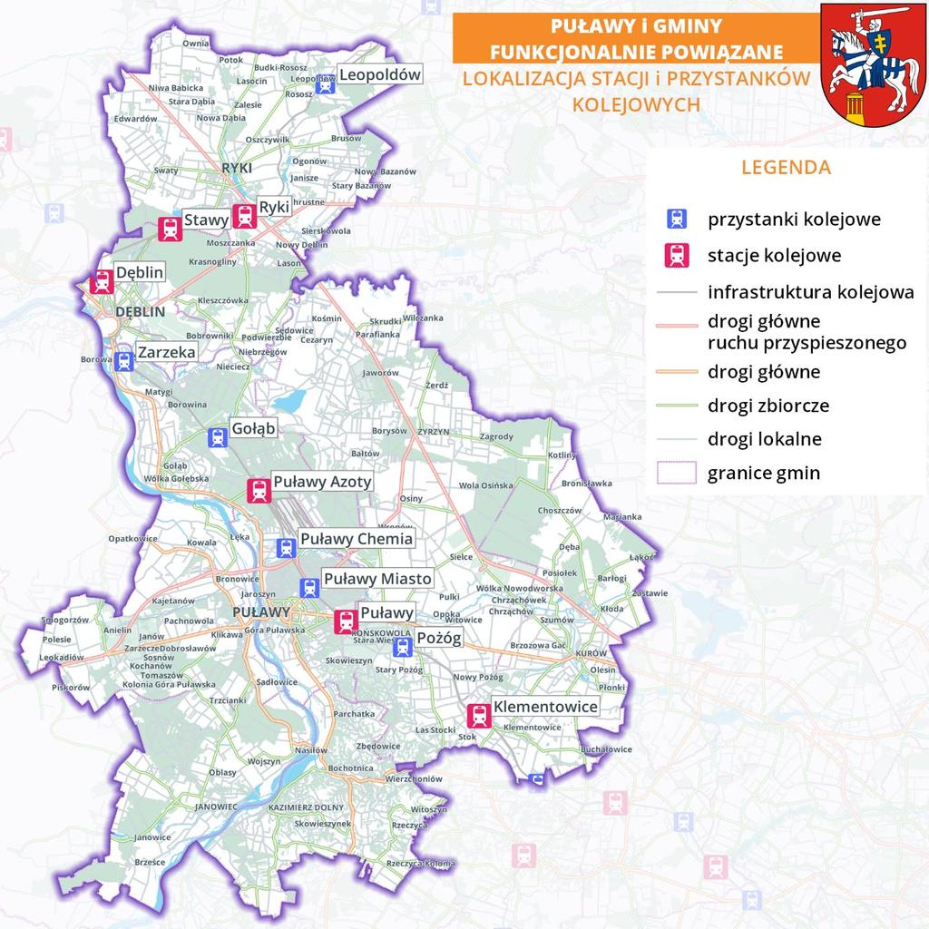 Ryki (Gmina Ryki), Stawy (Gmina Miasto Dęblin), Zarzeka (Gmina Puławy). W połowie 2017 roku PKP PLK planuje modernizację linii kolejowej łączącej Warszawę z Lublinem.
