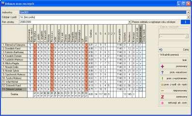 Okna programu Poza tym w programie używane są następujące okna o specjalnej konstrukcji: tabele (np.