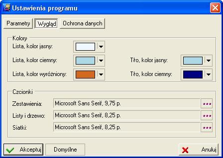 Posługiwanie się programem Przystosowanie wyglądu Za pomocą funkcji Narzędzia / Ustawienia programu można przystosować do własnych upodobań lub wygody wygląd niektórych okien programu, przede