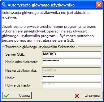 Bazy danych Rysunek 11. Tworzenie konta głównego użytkownika programu SUadmin na wybranym serwerze SQL.