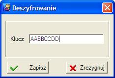 Do deszyfracji można użyć jedynie takiego klucza deszyfrującego, jaki został użyty przez dostawcę danych do ich zaszyfrowania.