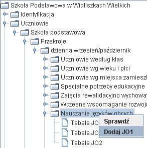 Sporządzanie tabel SIO za pomocą Sekretariatu Optivum Procedura sporządzania tabel SIO rozpoczyna się od wybrania z głównego menu funkcji Dane / Eksport / Eksport danych do SIO.