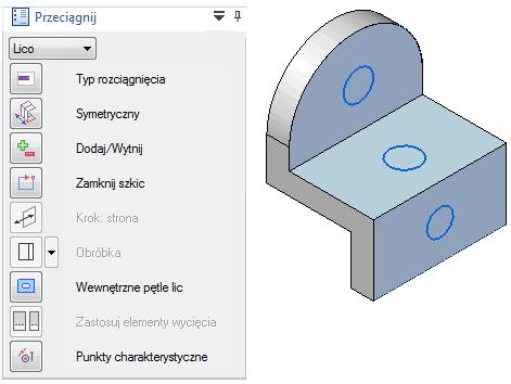 Tworzenie kolejnych elementów Pionowe okno dokowane: opcje poleceń znajdują się w pionowym oknie, które można dokować z innymi oknami.