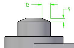 Na przykładowym rysunku (3) pokazane jest cofnięcie o 5 milimetrów i faza o kącie 60 stopni. Fazy - 2 cofnięcia Podczas tworzenia fazy przy użyciu opcji 2 cofnięcia najpierw należy wybrać lico.