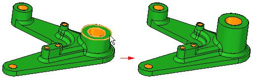 Lekcja 5: Pogrubienia i cienkościenność części Aby nadać pogrubienie części, można użyć polecenia Pogrubienie.