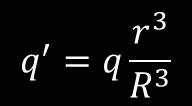 R jest rozłożony jednorodnie, to ładunek q wewnątrz
