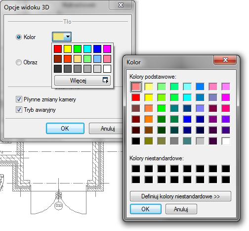 Rozpoczynamy pracę W przypadku zmiany barwy tła na jednolity kolor należy zaznaczyć pole Kolor i kliknąć na przycisk koloru.