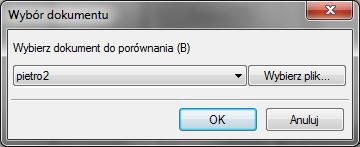 Rozpoczynamy pracę Pasek narzędzi ArCADia-SYSTEM Porównaj dokumenty Rys. 82 Okno wyboru plików do porównania W powyższym oknie należy wskazać drugi plik do porównania.