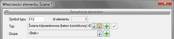 Praca z rysunkami Rys. 96 Menadżer typów przy braku aktywnego typu. Dostępne opcje to: Rys. 97 Menadżer typów z aktywnym typem. Typ poprzez wybranie go z listy rozwijalnej.