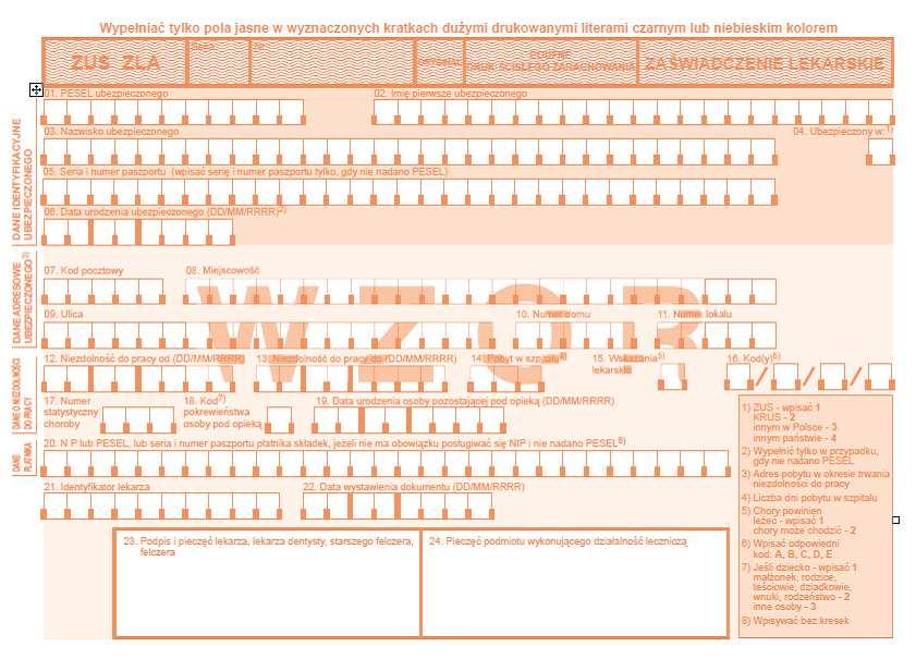 23 Zasiłek chorobowy ZUS ZLA Niezdolność do pracy z powodu choroby lekarz