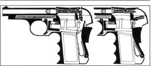 S<1 Pistolety i rewolwery Rys. 5.27. Pistolet Gruncra broń zdolną do natychmiastowego użycia.