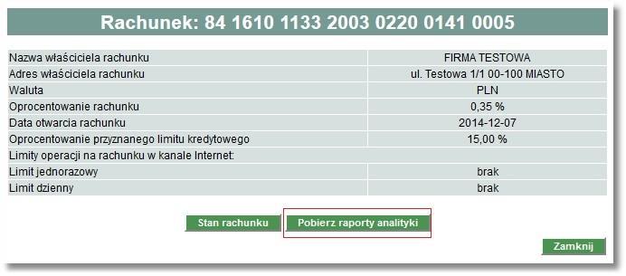 Użytkownik ma możliwość pobrania listy raportów po wybraniu zakresu dat od - do utworzenia raportów.