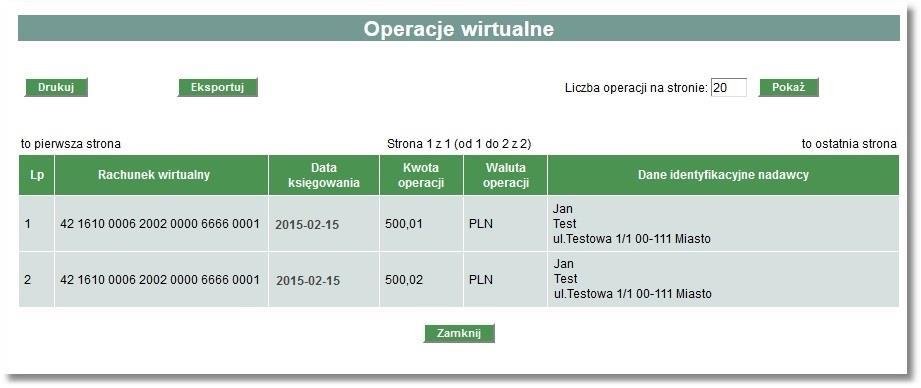 Na poniższej formatce dostępny jest również odnośnik Pobierz plik umożliwiający pobranie listy operacji do pliku w formacie zgodnym zdefiniowanym w opcji Konfiguracja.