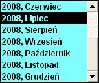 Rysunek 8-13 Wybór miesiąca deklaracji VAT-7. Rysunek 8-14 Wybór miesiąca deklaracji VAT-7 K. Przy pierwszej deklaracji dane naleŝy uzupełnić.