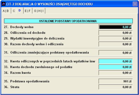 Rysunek 9-54 Deklaracja CIT-2 konta