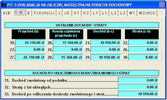 9-66 Deklaracja PIT-5 - sekcja A i B.