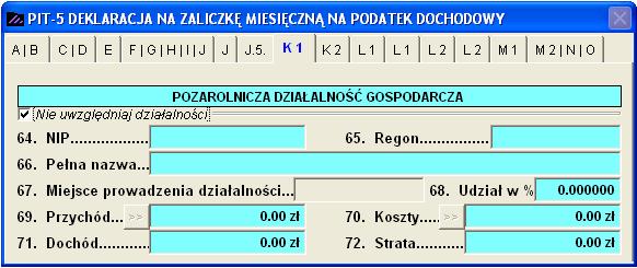 9-73 Deklaracja PIT-5 wyłączenie działalności.