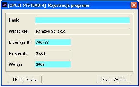 3-10 Aplikacja Ramzes Księgi Handlowe podręcznik uŝytkownika 3.4.1 Rejestracja rocznej modyfikacji Po zakończeniu okresu ochronnego kolejne modyfikacje Aplikacji Ramzes są dostarczane odpłatnie.