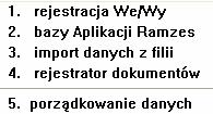 Aplikacja Ramzes Księgi Handlowe podręcznik uŝytkownika 4-3 Główne menu programu jest