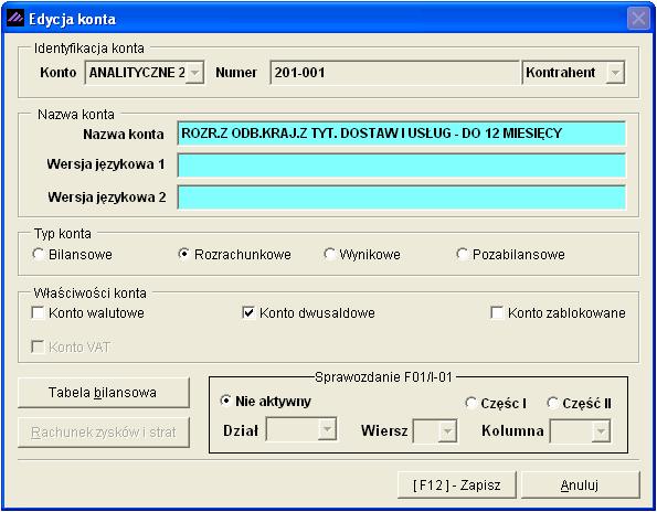 Aplikacja Ramzes Księgi Handlowe podręcznik uŝytkownika 5-7 W celu poprawienia konta naleŝy je wskazać i kliknąć przycisk lub wybrać klawisz funkcyjny F2.