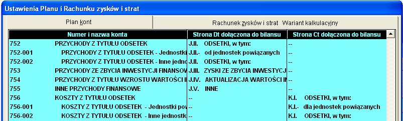 5-12 Aplikacja Ramzes Księgi Handlowe podręcznik uŝytkownika Rysunek 5-13 przedstawia tabelę w wariancie kalkulacyjnym.