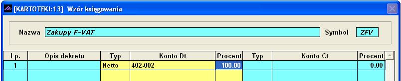 5-32 Aplikacja Ramzes Księgi Handlowe podręcznik uŝytkownika Wybrane konto (przykładowo 402-002) wprowadzane jest w pole Konto (Rysunek 5-54).