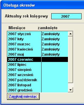 Aplikacja Ramzes Księgi Handlowe podręcznik uŝytkownika 6-11 W opcji tej moŝemy wykonywać wszystkie operacje związane z okresami księgowymi, czyli np.